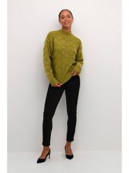 Kaffe Sweter "Jane" w kolorze zielonym rozmiar: L. Zielone golfy damskie Kaffe, l, bez wzorów, z wełny, bez ramiączek. Za 129.57 zł.