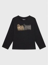 Pepe Jeans Bluzka Beccie PG502906 Czarny Regular Fit. Czarne spodnie dziewczęce Pepe Jeans, z bawełny. Za 139.99 zł.