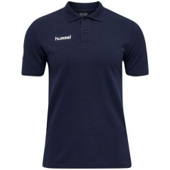 Koszulka tenisowa polo męska Hummel Go Cotton Polo. Niebieskie koszulki polo męskie HUMMEL, m, bez wzorów, z bawełny, bez ramiączek. Za 53.20 zł.