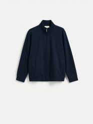 Bluza ze stójką - granatowy. Niebieskie bluzy bez kaptura męskie Reserved, l, z dzianiny. Za 219.99 zł.