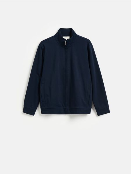 Bluza ze stójką - granatowy. Niebieskie bluzy bez kaptura męskie Reserved, l, z dzianiny. Za 219.99 zł.