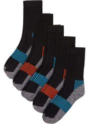 Skarpety sportowe termoaktywne (5 par), spodnia strona z frotte. Zielone skarpetki damskie bonprix, bez wzorów. Za 47.99 zł.