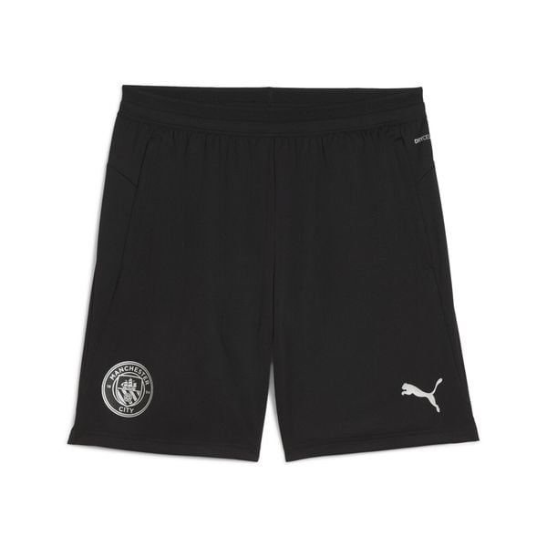 Męskie szorty treningowe Manchester City PUMA. Czarne szorty męskie Puma, bez kołnierzyka. W wyprzedaży za 169.35 zł.