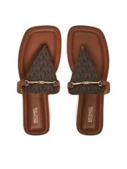 MICHAEL Michael Kors Japonki Lena 40R5LEFS2B Brązowy. Brązowe klapki damskie MICHAEL Michael Kors, bez wzorów, ze lnu, bez obcasa. Za 549.99 zł.