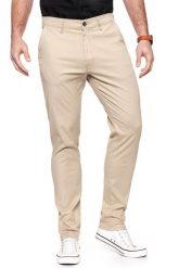 WRANGLER SPODNIE MĘSKIE CHINO CAMEL WASHED W16LHE49J 112127312. Brązowe spodnie materiałowe męskie Wrangler, bez wzorów, z materiału. W wyprzedaży za 89.99 zł.