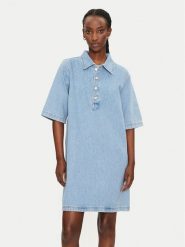 ONLY Sukienka jeansowa Gry 15335635 Niebieski Regular Fit. Niebieskie sukienki damskie Only, xs, bez wzorów, z bawełny, bez kołnierzyka, bez ramiączek. Za 109.99 zł.