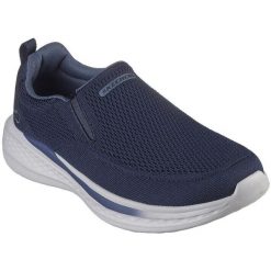 Buty sportowe męskie Skechers Slade Royce. Niebieskie buty sportowe na co dzień męskie Skechers, z materiału, bez zapięcia. Za 390.00 zł.