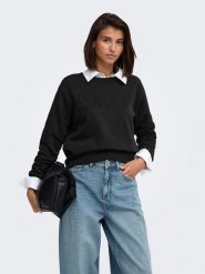 JDY Bluza w kolorze czarnym rozmiar: M. Czarne bluzy bez kaptura damskie JDY, m, z bawełny. Za 95.95 zł.