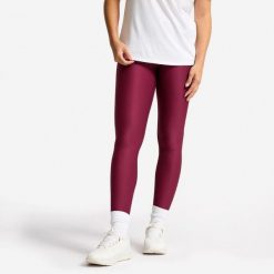 Legginsy fitness damskie Domyos. Fioletowe legginsy damskie DOMYOS, l, bez wzorów, z elastanu. Za 69.99 zł.