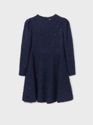 Mayoral Sukienka codzienna 7.956 Granatowy Regular Fit. Niebieskie sukienki dziewczęce Mayoral, bez wzorów, z syntetyku, bez ramiączek. Za 269.99 zł.