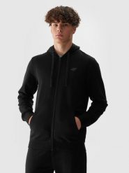 4F Bluza dresowa rozpinana z kapturem męska - czarna S. Czarne bluzy z kapturem męskie 4f, l, z bawełny. W wyprzedaży za 119.99 zł.