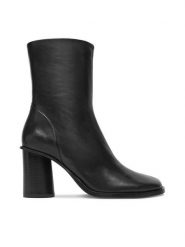 Gino Rossi Botki CEO-ZOYA-121046 Czarny. Czarne botki damskie Gino Rossi, ze skóry, bez obcasa, na słupku, bez zapięcia. Za 399.99 zł.