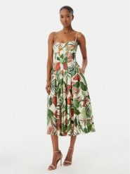 Guess Sukienka koktajlowa W6GKAF W2558 Zielony Regular Fit. Zielone sukienki damskie Guess, l, z aplikacjami, z wiskozy, wizytowe, bez kołnierzyka, bez ramiączek. Za 794.99 zł.