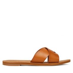 Klapki Roxy. Brązowe klapki damskie Roxy, bez wzorów, bez obcasa. Za 169.99 zł.