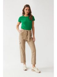 TATUUM Spodnie w kolorze beżowym rozmiar: 38. Brązowe spodnie materiałowe damskie Tatuum, bez wzorów, z tkaniny. Za 168.46 zł.