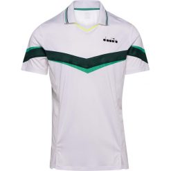 Koszulka do tenisa z krótkim rekawem męska Diadora POLO SS holly green/white. Białe koszulki polo męskie Diadora, m, bez wzorów, bez ramiączek. Za 130.00 zł.