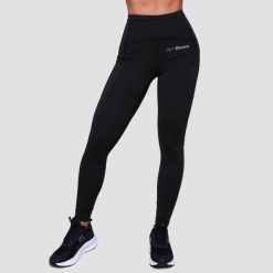 Legginsy damskie do biegania czarne Pulse. Czarne legginsy damskie GYMBEAM, s, bez wzorów, z elastanu. Za 112.90 zł.