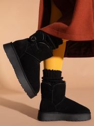 Gooce Skórzane botki zimowe "Crestone" w kolorze czarnym rozmiar: 39. Czarne botki damskie Gooce, na zimę, ze skóry, bez obcasa, na platformie, bez zapięcia. Za 217.99 zł.