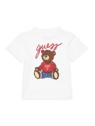 Guess T-Shirt H4BT01 I3Z14 Biały Regular Fit. Białe t-shirty chłopięce Guess, z aplikacjami, z bawełny, bez ramiączek. Za 69.99 zł.