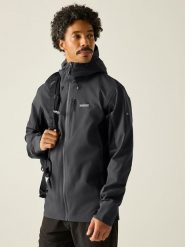 Regatta Kurtka przeciwdeszczowa "Birchdale II" w kolorze antracytowym rozmiar: 5XL. Czarne kurtki outdoor męskie Regatta, m, bez wzorów, bez kaptura. Za 198.10 zł.
