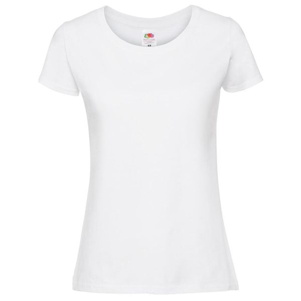 Koszulka Damska Iconic 195 Plain T-shirt. Białe bluzki damskie Fruit of the Loom, bez wzorów, sportowe, bez kołnierzyka, bez ramiączek. Za 36.99 zł.