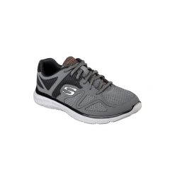 Buty sportowe Sneakersy męskie, Skechers Satisfaction-Flash Point. Szare buty sportowe na co dzień męskie Skechers, z materiału, bez zapięcia, trekkingowe. Za 199.99 zł.