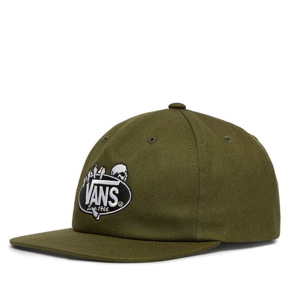 Czapka z daszkiem Vans. Zielone czapki z daszkiem damskie Vans, bez wzorów. Za 113.99 zł.