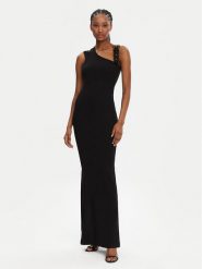 Versace Jeans Couture Sukienka letnia 78HAO973 Czarny Slim Fit. Czarne sukienki damskie Versace Jeans Couture, na lato, bez wzorów, z bawełny, bez kołnierzyka, bez ramiączek. Za 749.99 zł.