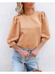 Milan Kiss Bluza w kolorze jasnobrązowym rozmiar: M. Brązowe bluzy bez kaptura damskie Milan Kiss, m. Za 109.52 zł.