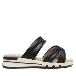 Klapki Caprice. Niebieskie klapki damskie Caprice, bez wzorów, bez obcasa. Za 179.99 zł.