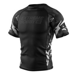 Koszulka Męska na siłownię rashguard MMA EXTREME HOBBY BLACK PANTHER. Czarne bielizna termoaktywna męska EXTREME HOBBY, m, bez wzorów, z bawełny. Za 199.00 zł.