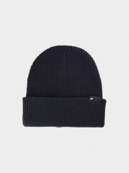 4F Czapka zimowa męska - czarna L. Czarne czapki męskie 4f, na zimę, bez wzorów, z materiału, klasyczne. W wyprzedaży za 39.99 zł.