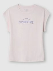 Pepe Jeans Koszulka w kolorze jasnoróżowym rozmiar: XS. Różowe t-shirty damskie Pepe Jeans, xs, bez wzorów, z bawełny, bez kołnierzyka. Za 74.81 zł.