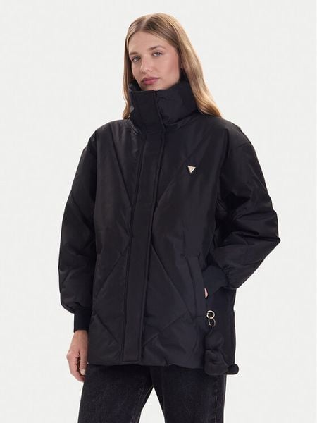Guess Kurtka zimowa V5BL13 WHHZ2 Czarny Regular Fit. Czarne kurtki damskie Guess, na zimę, l, z aplikacjami, z syntetyku, bez kaptura. Za 619.99 zł.