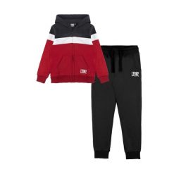 Leone 1947 Color Block Kinder Winter Trainingsanzug mit Kapuze, Reißverschluss. Czarne spodnie dresowe damskie LEONE 1947 APPAREL, bez wzorów, z bawełny. W wyprzedaży za 120.78 zł.