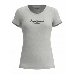 Koszulka damska Pepe Jeans New Virginia N. Szare t-shirty damskie Pepe Jeans, l, bez wzorów, z bawełny, bez kołnierzyka. Za 105.90 zł.