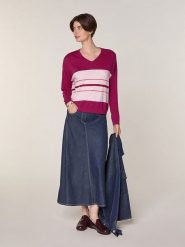 Rodier Wełniany sweter w kolorze różowo-jasnoróżowym rozmiar: L. Różowe swetry klasyczne damskie Rodier, l, z wełny, bez kołnierzyka. Za 252.99 zł.