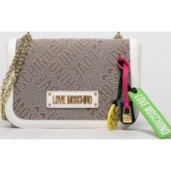 Love Moschino - Torebka. Białe torebki klasyczne damskie Love Moschino, bez wzorów, z materiału, z nadrukiem, bez dodatków. W wyprzedaży za 569.90 zł.
