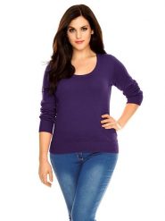 Heine Sweter w kolorze fioletowym rozmiar: 50. Różowe swetry klasyczne damskie Heine, z bawełny, bez kołnierzyka. Za 78.99 zł.