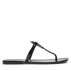 Japonki Tory Burch. Czarne klapki damskie Tory Burch, bez wzorów, bez obcasa. Za 539.99 zł.