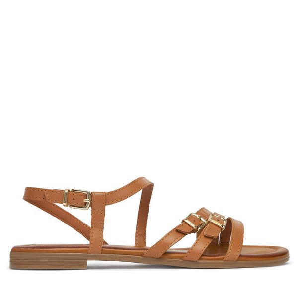 Sandały Lasocki. Brązowe sandały damskie Lasocki, bez wzorów, bez obcasa, na płaskiej podeszwie. Za 139.99 zł.