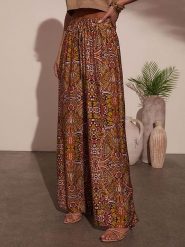 LA Angels Spodnie w kolorze beżowo-oliwkowo-jasnobrązowym rozmiar: XL. Brązowe spodnie materiałowe damskie LA Angels, bez wzorów, z materiału, z podwyższonym stanem. Za 130.99 zł.