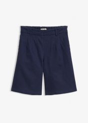 Szorty z diagonalu. Niebieskie szorty damskie bonprix, bez wzorów. Za 119.99 zł.