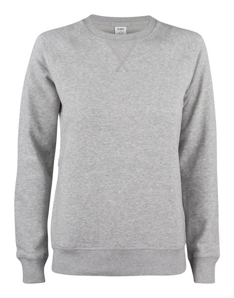 Clique Premium OC Roundneck Women — damska bluza z bawełny ekologicznej – grey. Szare bluzy bez kaptura damskie CLIQUE, l, z bawełny. Za 232.73 zł.