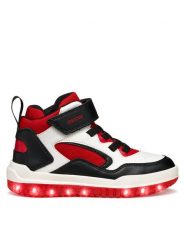 Geox Sneakersy J Buzzerlight J56MCC 054FU C0050 DD Biały. Białe buty sportowe chłopięce Geox, bez wzorów, ze skóry, bez zapięcia. Za 209.99 zł.