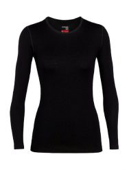 Koszulka Termiczna Damska Icebreaker 260 Tech LS Crewe. Czarne t-shirty damskie Icebreaker, l, bez wzorów, z materiału, bez kołnierzyka. Za 467.95 zł.