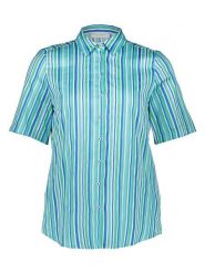 Eterna Koszula - Regular fit - w kolorze niebiesko-turkusowym rozmiar: 36. Niebieskie koszule damskie Eterna, bez wzorów, z bawełny, bez kołnierzyka, bez ramiączek. Za 96.14 zł.