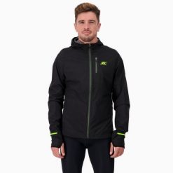 Kurtka przeciwwiatrowa wodoodporna Męska Bieganie MID-ULTRA WINDBREAKER. Czarne kurtki treningowe męskie BODYCROSS, na zimę, m, bez wzorów, do biegania. Za 640.99 zł.