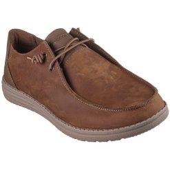 Buty sportowe męskie Skechers Melson Ramilo. Brązowe buty sportowe na co dzień męskie Skechers, ze skóry ekologicznej, bez zapięcia. Za 490.00 zł.