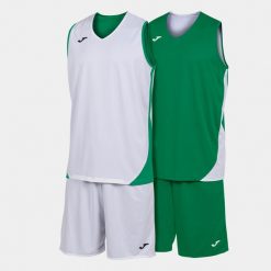 Zestaw do koszykówki dla dorosłych Joma Kansas dwustronny. Białe szorty męskie Joma, bez wzorów, z dżerseju, sportowe. Za 278.50 zł.